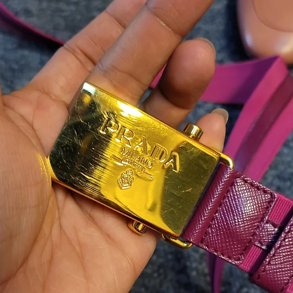 Prada | Accessories | Prada Gold And Pink Womens Belt | Poshmark display picture 3
